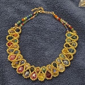 Elegant Multicolor Gemstone Choker Necklace